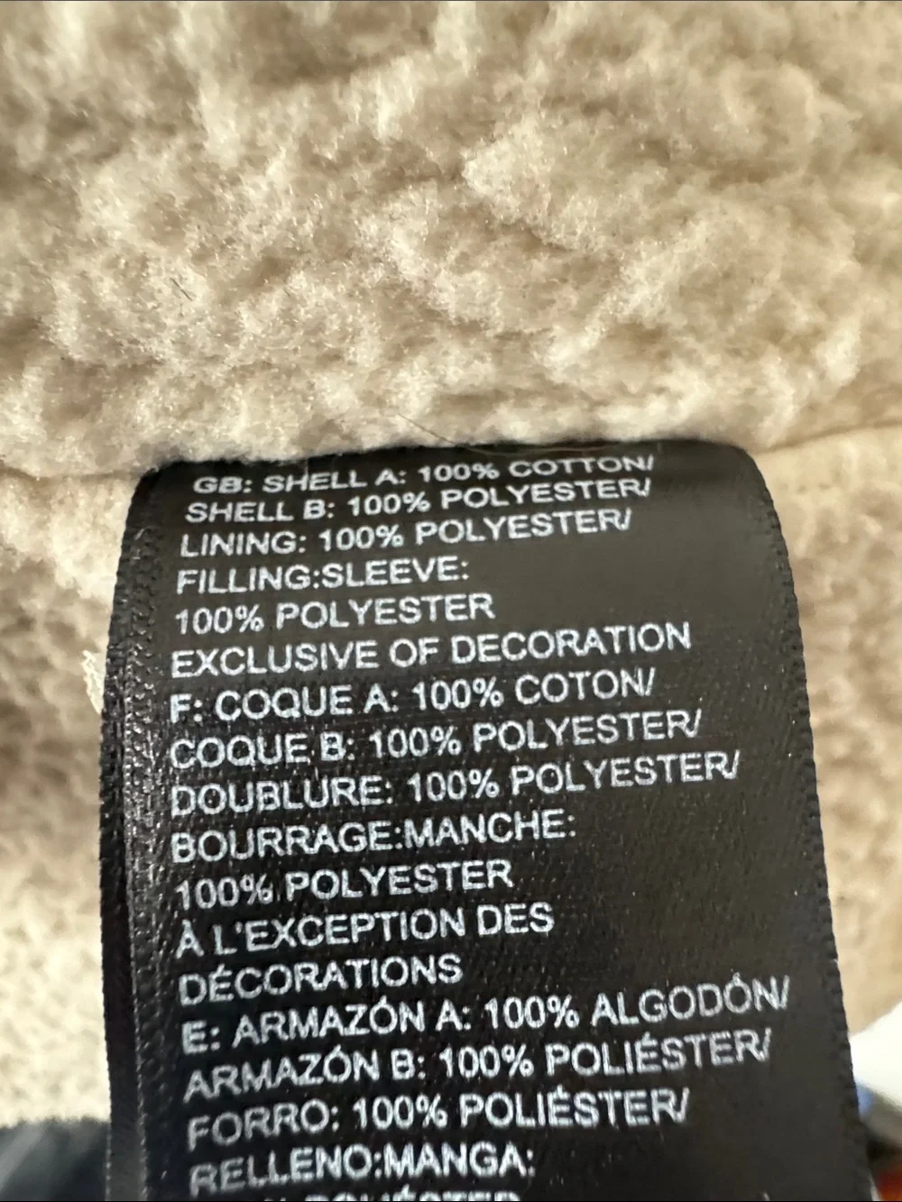 The North Face sherpa lining